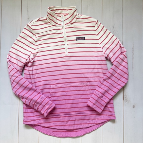 Vineyard Vines Tops - Vineyard Vines Striped Ombré Shep Half-Zip Shirt